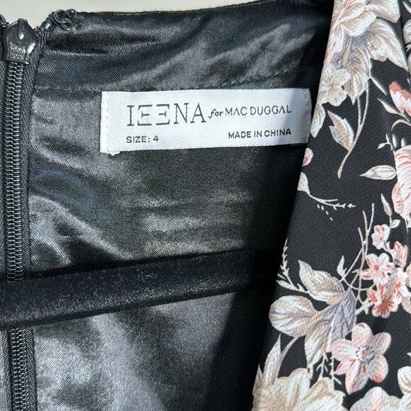 NWT IENNA for MAC DUGGAL Black Pink Floral Flutter Sleeve Maxi Dress Women’s - Picture 3 of 14